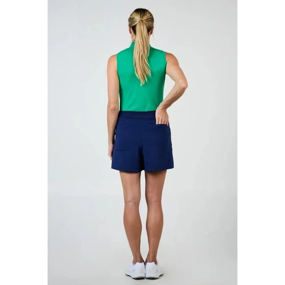 NEW Sofibella Women’s LARGE Golf Tennis Skort Skirt Navy Blue Faux Wrap - Picture 5 of 6
